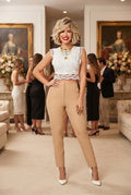 Pantalón Clásico Elegante en Tono Beige