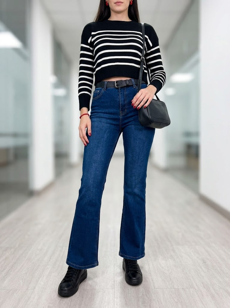 Pantalón Jean Bota Campana Se Busca – Azul Oscuro