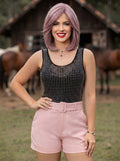 Camisa Casual con Pedrería Brillante
