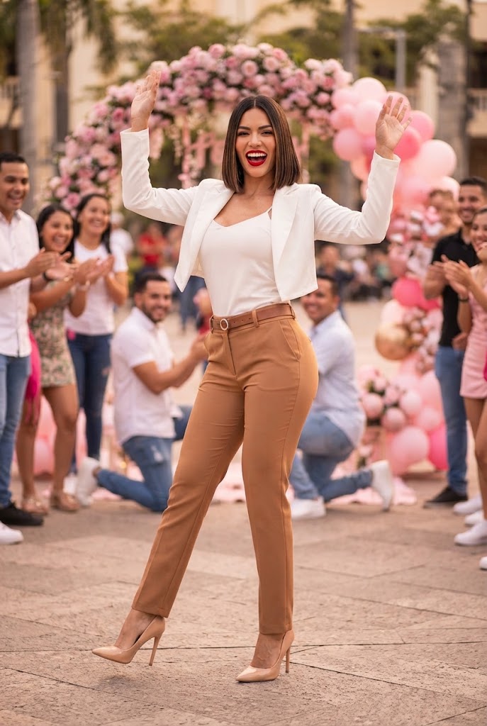 Pantalón de Vestir Elegante con Cinturón Incluido - Marrón claro