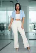 Pantalón de Vestir Elegante con Aberturas , estilo y sofisticación - Blanco marfil