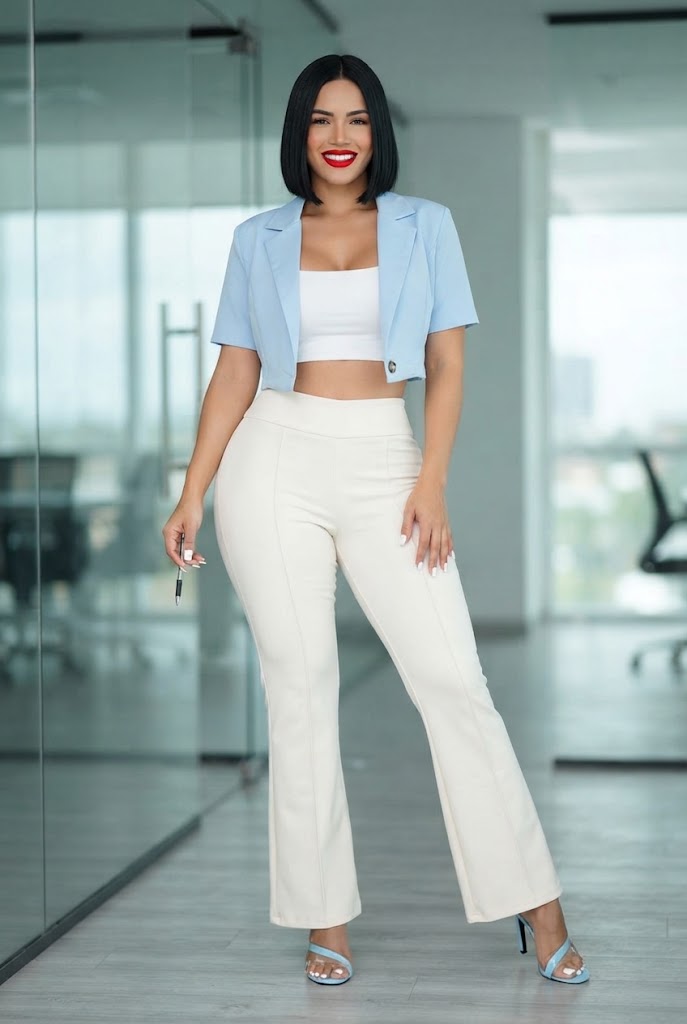 Pantalón de Vestir Elegante con Aberturas , estilo y sofisticación - Blanco marfil