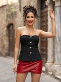 Blusa Corset Estructurado con Botones Joya y Corte Frontal