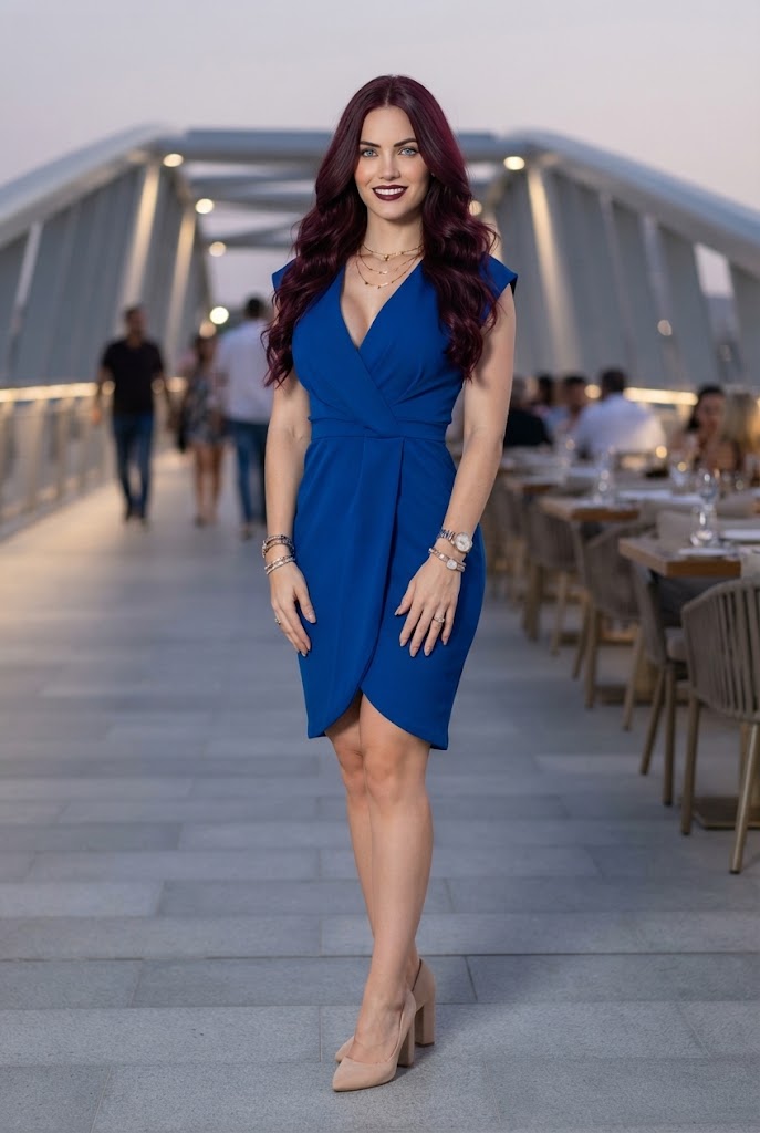 Vestido Midi Cruzado en Tono Azul Rey - Elegancia Sofisticada
