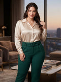 Camisa Satinada de Rayas Sutiles / Elegancia Versátil