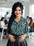 Blusa Estampado Animal Print "Zebra Mint".