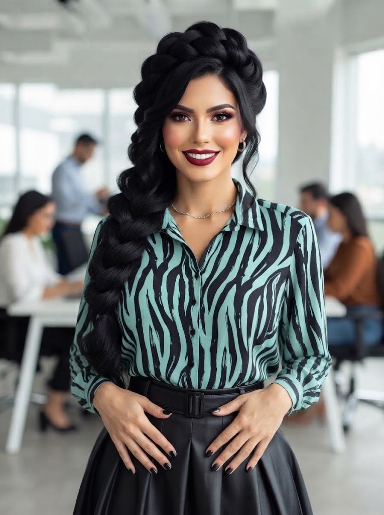 Blusa Estampado Animal Print "Zebra Mint".