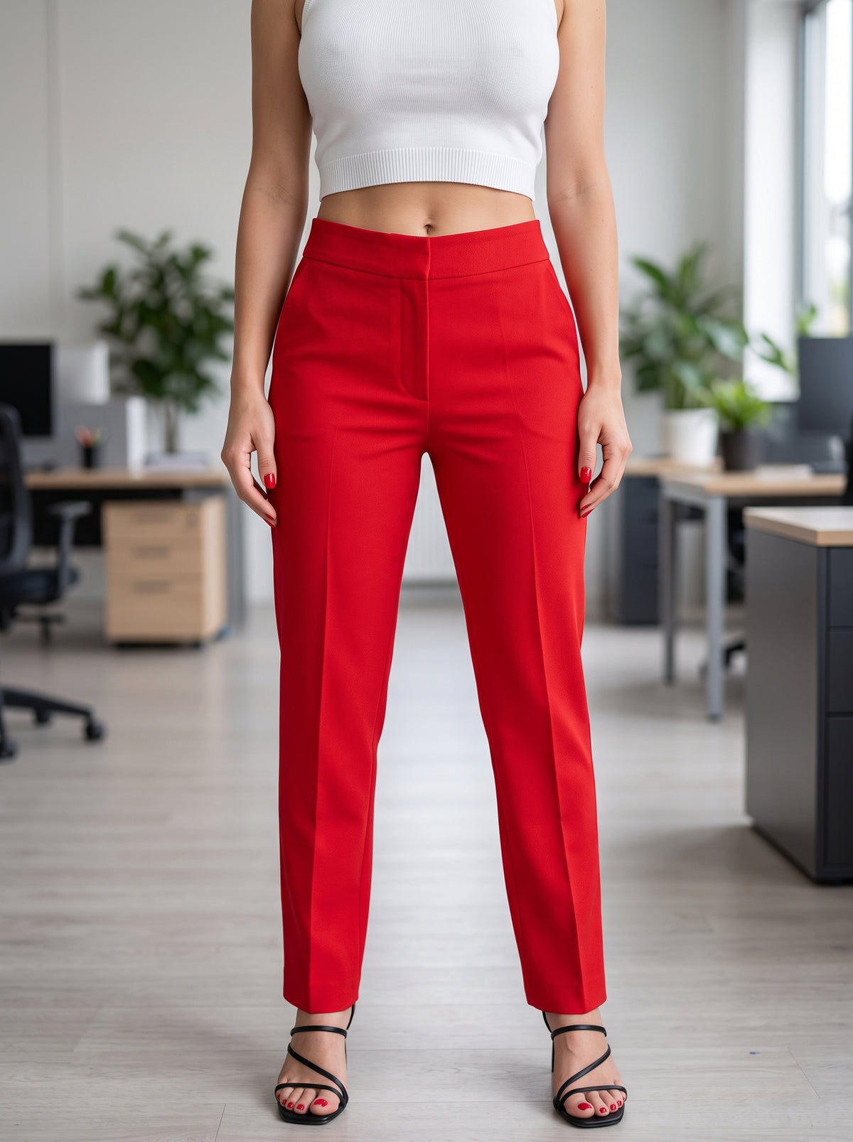 Pantalon De Vestir, Rojo
